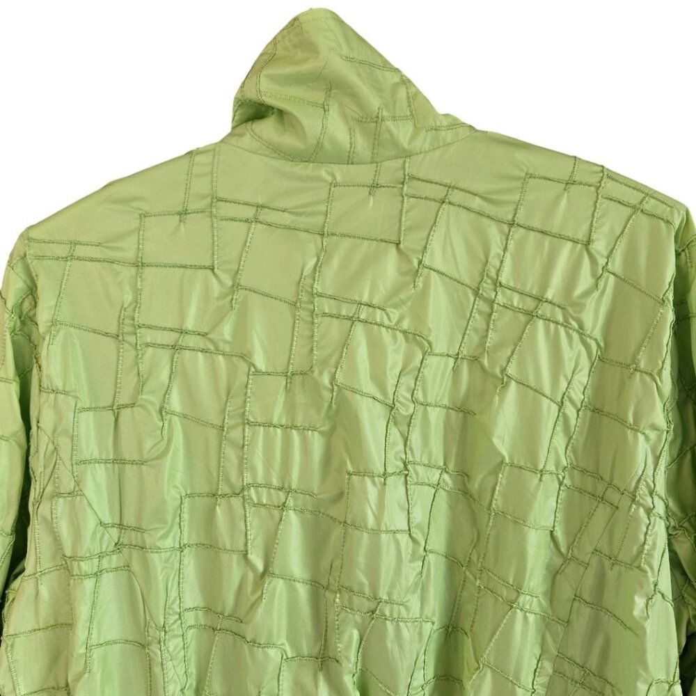 Zenergy By Chicos Lightweight Lime Green Quilted Zip-Up Jacket Size 3 Large - Picture 6 of 8